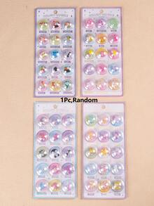 [2026 New] 3D Capsule Glitter Stickers, Transparent Capsule Shape, Cute Cartoon Style Design. Waterproof, Reusable, Repositionable, Self-Adhesive, Made Of High-Quality Resin Material. - Multiple Colors Available [Style/Packaging Random] - View 8