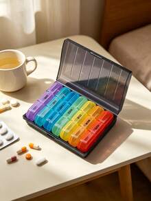 Organizador de pastillas vitamínicas diarias grande, adecuado para aceite de pescado y suplementos de complejo B - Ver 10