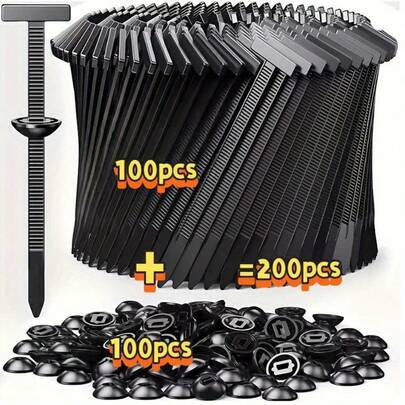 400/200/110支装重型自锁式扎带，黑色塑料锁头 - 抗紫外线，高强度尼龙锁紧机构 - 多用途整理和固定夹 - 尼龙绳扎带 - 多功能塑料快拆扣，适用于汽车维修、电气线路 - 耐用、可靠、易于使用，汽车维修配件（兼容轿车、卡车、SUV），条纹纹理握柄，安全锁紧机构