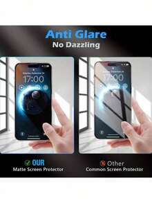 5pcs Matte Ceramic Privacy Screen Protector Film, Fit For IPhone 17 Pro Max [6.9 Inch], Anti-Peeping Privacy Accessory, Anti-Glare Anti-Fingerprint Film, Compatible With Phone Case, Easy Installation Without Bubbles, Smooth Fit, Suitable For IPhone 17 E/17 Pro Max/17 Pro/17 Air/16/15/14 Plus/13 Mini/12/11 Series - Black - View 8
