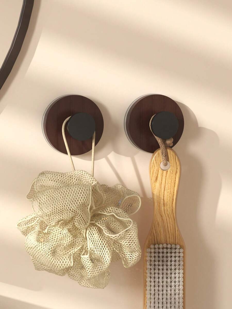 1/2/4个装吸盘挂钩，壁挂式浴室挂钩，无需钻孔，适用于浴室墙壁、玻璃门、厨房和其他光滑表面，可悬挂毛巾、浴袍、帽子、外套、花环、家居装饰品、浴室配件 - 彩色 - 查看 1