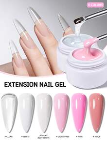 XEIJAYI 6pcs Solid Nail Extension Gel, Hard Nail Extension Gel, Non-Sticky Hand Nail Sculpting Gel, Acrylic Extension Gel, Long-Lasting Solid Nail Extension Gel - Multicolor - View 3