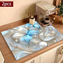 1pc Exquisite Floral Theme Style Coffee Machine Mats, Dish Mats, Tableware Mats, Table Mats, Especially Suitable For Coffee Machines And Coffee Pots, Bar Mats, Bar Accessories, Very Suitable For Kitchen Use. - Multicolor - View 17