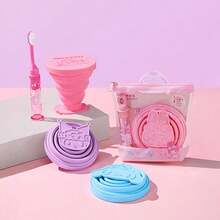 Miniso 名创优品  折叠杯洗漱套装，卡通可爱，旅行便携（1 件装） - 粉紅色Melody - 查看 5