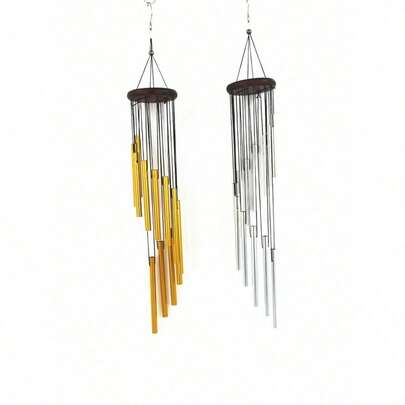 12-Tube Nordic Style Wind Chimes, Metal Aluminum Tubes, Fashionable And Elegant Hanging Decor, High Aesthetic Value, Suitable For Outdoor Use