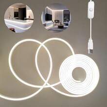 39.6in - 196.85in USB Powered LED Neon Light Strip, Flexible Warm White/Cool White Lighting For Bedroom, Kitchen, Living Room, Cabinet, Wardrobe, Desk, Wall, Party, Wedding, Halloween, Christmas Decor - Warm Light - View 1