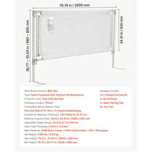 Bettgitter, Bettschutzgitter mit verstärktem Eisenrohr und Oxford-Stoff, Kinderbettgitter, Babybettgitter, Kinderbettschutzgitter, Rausfallschutz für Kinderbett, Etagenbett, 200 x 68-89 cm - 200 x 68-89 cm - Übersicht 7