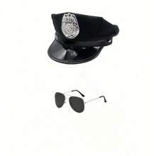 Bộ trang phục gồm mũ, kính, còng tay, dùi cui, dùng cho cosplay, phụ kiện tiệc tùng, trang phục mùa thu. - Nhiều màu - Xem 2