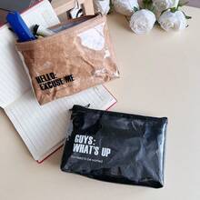 PVC防水化妆包，牛皮纸化妆袋，旅行洗漱拉链收纳袋，女士钱包收纳袋 - 彩色 - 查看 5