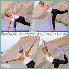 3pcs Resistance Bands, 5 Levels Of Resistance, For Body Exercise, Relaxation, Pilates, Rehabilitation, Stretching, Strength Training And Yoga Beginner Set [Random Colors] - Multicolor - View 4