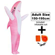 Trang phục cá mập bơm hơi để hóa trang, đạo cụ vui nhộn cho bữa tiệc, trang phục thú vị, trang phục cá mập ăn thịt người cho các buổi hóa trang trong bữa tiệc. - Nhiều màu - Xem 12