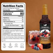 Syruvia Mix Berry Flavored Syrup - 25.4 Fl Oz Premium Flavoring Syrup - Kosher, Gluten Free, Perfect For Drinks, Soda, Shakes, Cocktails, Desserts And More. - 25.4 Fl Oz - View 3