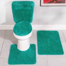 LTW6 Stoneberry Home Plush 5-Piece Bath Rug Set, Soft, Non-Slip Bathroom Rugs, Absorbent And Quick-Drying Bath, Lid Cover, & Covers, Plum - Teal - View 1