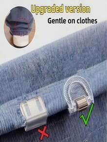 Bộ 2/4/6 kẹp ống quần chống trượt có thể điều chỉnh, phù hợp với quần jean, quần ống rộng và viền quần áo, không cần may vá mà vẫn cố định chắc chắn ống quần và viền quần áo, được làm từ chất liệu nhựa trong suốt với độ bám chắc, vô hình và không gây hư hại. - A - Xem 5