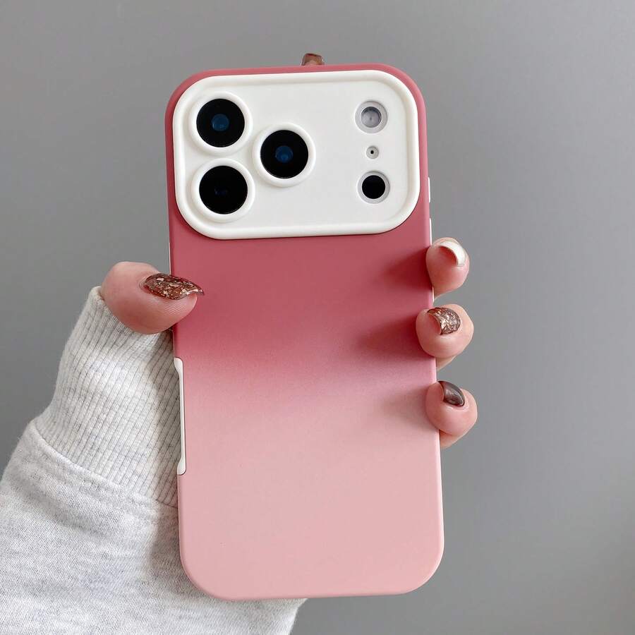 1pc New Gradient Large Window Frosted Phone Case Suitable Compatible With Apple 17 Pro Max/17 Pro/17, 16 Pro Max/16 Pro/16, 15 Pro Max/15 Pro/15, 14 Pro Max/14 Pro/14, 13 Pro Max/13 Pro/13, Shockproof Full Coverage Phone Case - Multicolor - View 1