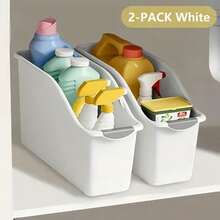 1PC Multifunctional Storage Box Set, Plastic Multifunctional Storage Box Set, Curved Design, Suitable For Home Storage, Ideal For Cleaning Supplies And Household Essentials, Storage Box, Storage Basket, Storage Container - View 7