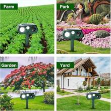 2/1-Piece Solar-Powered Outdoor Animal Repeller, Solar-Powered, Cat Repeller, Deer Repeller, Ultrasonic Device For Repelling Squirrels, Raccoons, Skunks, Dogs And Birds, Suitable For Gardens And Yards - 綠色-大功率35-50HZ - 查看 9