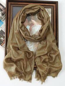 1件优雅女士四面印花锦缎围巾沙滩巾头巾 - 彩色 - 查看 28