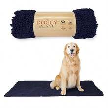 - Ultra Absorbent Microfiber Dog Door Mat Durable Quick Drying Washable Prevent Mud Dirt Keep Your House Clean Navy Blue Runner - 60 x 36 Inch - / Alfombra de pasillo 5 x 3 pies - Ver 9