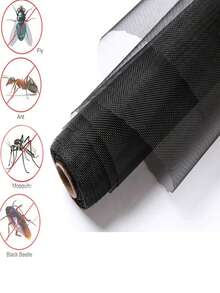 Black Window Screen Mesh Fiberglass DIY Window Mesh Replacement Durable Not Easy To Tear Door Screen For Flies Mosquitoes Provention - Black - View 5