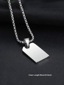 1 chiếc mặt dây chuyền hình thẻ SIM bằng thép không gỉ cá tính, sáng tạo, phù hợp cho nam giới, dùng hàng ngày. - mặt dây chuyền vòng cổ - Xem 4