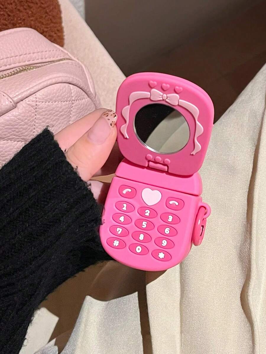 Soft Silicone Cute Bluetooth Earphone Protective Case, Compatible With Apple 1/2/Pro/3/Pro (2nd Generation), Rose Red - Hot Pink - View 1