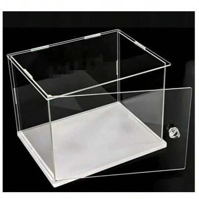 1 Hộp trưng bày đồ sưu tầm, hộp acrylic trong suốt, hộp trưng bày tượng thay thế hộp kính, hộp đựng đồ chơi có cửa mở tiện dụng, dùng để cất giữ và sắp xếp đồ chơi trong nhà.