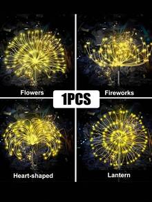 1pc 480LED/240LED/90LED Solar Powered Firework Lights, Solar Lights, LED String Lights, Waterproof Solar LED Lights, LED Solar Garden Lights, IP44, 8 Lighting Modes, Holiday Decor Lighting, Suitable For Villa, Balcony, Path, Lawn, Outdoor Area, Garden - Multicolor - View 11
