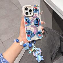 This Disney Stitch Pattern Lanyard Phone Case Features A Super-Strong Magnetic Closure And Full Coverage Of Acrylic And TPU Material. It's Shockproof, Lightweight, And Suitable For IPhone17/16/11/13/15/15 Plus/15 Pro/15 Pro Max/12/14 Pro Max/11 Pro Max/12 Pro/12 Pro Max/13. It's A Popular Birthday Gift, Business Gift, Durable, Stain-Resistant, And Fingerprint-Resistant New Phone Case For Men And Women. It Also Includes A Stitch Phone Case And Stitch Doll Bracelet. Compatible With SamsungGalaxy S20, S21, S22, S23, And S24 Series. It's The Perfect Gift For Friends And Family. This Stylish Phone Case Is Fun, Lightweight, And Durable. IPhone17 Pro Max Phone Case, Angel Phone Case. - 粉色 - 查看 1