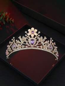 1pc Crystal Wedding Large Tiara Baroque Vintage Bridal Headpiece Wedding Dress Accessory Bridal Crown - Multicolor - View 10