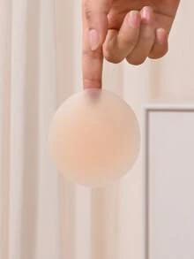 2-4片可重复使用的硅胶乳贴，隐形自粘式乳贴，带收纳盒，无肩带文胸配饰，适合派对/正式场合，防止乳头凸出 - 杏色 - 查看 10