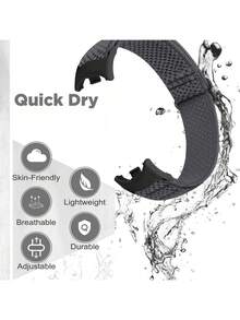 chinbersky Fashion 3 PCS Elastic Nylon Solo Loop Bands Compatible With Xiaomi Mi Band 10/9/8, Soft Stretchy Replacement Wristband For Women Men - For Mi Band 10/9/8 - View 5