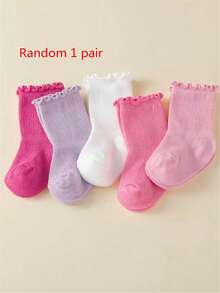 5 pares de calcetines de niña sueltos y no apretados, calcetines de princesa con volantes, calcetines tobilleros con volantes para niñas - Multicolor - Ver 10