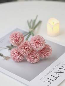 1PC Artificial Flowers, Hydrangeas, Ball Chrysanthemums, Suitable For Wedding, Home, Restaurant, Bedroom, Vase Decoration, Festivals And Birthday Parties, Wedding Decoration, Flowers, Valentine's Day Gifts, New Year DIY Materials, Artificial Plants, Spring Decoration, Rooms, Desks, Garden Decoration, Interior Decoration, Valentine's Day Gifts, Graduation Gifts - Pink - View 3