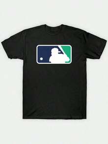 Baseball League Black T-Shirt, Featuring A Cartoon-Style Blue Jays Mascot Graphic.A Fashionable And Casual T-Shirt For Sports, Fitness, Streetwear, And Personalized Styling.Suitable For Both Men And Women. HOYE - 黑色 - 查看 12