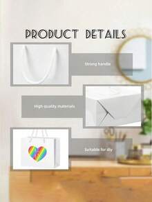 20/10/5/1pc White Mini Gift Bags With Handles, Gift Card Bags, Small Paper Party Favor Boxes, Suitable For Mother's Day, Wedding, Baby Shower, Birthday Packaging, Size: 4.7 X 3.9 X 2.3 Inches - Multicolor - View 6