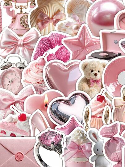 50Pcs Y2K Stickers Coquette Stickers Vintage Stickers Stickers Art Stickers Cool Stickers Aesthetic Stickers Graffiti Stickers Vinyl Waterproof Stickers For Water Bottle, Laptop, Phone, Skateboard, Scrapbooking, Journaling Gifts Scrapbook Supplies