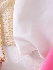 2件套 女童休闲日常甜美清爽上衣+粉色吊带短裙套装，夏季 - 白色 - 查看 6