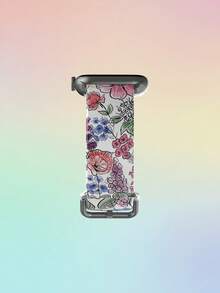 1条水彩花卉图案柔软弹性透气腕带替换表带，兼容 38mm 40mm 41mm 45mm 44mm 42mm 49mm，时尚休闲多色硅胶表带，适用于 Ultra系列S10/SE/9/8/7/6/5/4/3/2/1智能手表 - 彩色 - 查看 4