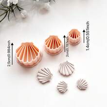 Bộ 3 khuôn cắt đất sét polymer hình vỏ sò, dụng cụ làm trang sức phong cách bãi biển mùa hè, khuôn đất sét polymer 3D độ chính xác cao để làm khuyên tai, dụng cụ làm khuyên tai bằng đất sét polymer. - Màu be - Xem 2