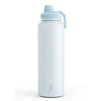 Bình nước thể thao bằng thép không gỉ cách nhiệt 18/26/40 oz có vòi và nắp quai, bình đựng nước miệng rộng có thành đôi chống rò rỉ, giữ lạnh 24 giờ, giữ nóng 12 giờ