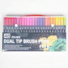 120 colores Bolígrafos de marcador acrílico, marcadores de punta doble - Lápices de colores Marcadores de acuarela Arte Marcadores de línea fina Bolígrafos de caligrafía - Libros para colorear para adultos Dibujo de revistas Marcadores de arte grafiti de alta calidad (Debido a diferentes lotes de producción, el patrón del Body del bolígrafo se enviará al azar) - Multicolor - Ver 7