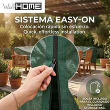 Well Home Rectangular Garden Furniture Cover 165x115x80cm Dark Green, 100gsm, With Zipper - A - View 4