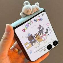 可爱蓝色磁吸轴3D考拉手机壳，兼容三星Galaxy ZFlip7 Z Flip6 ZFlip 5 Zflip6 Zflip5，防震后盖 - 藍 - 查看 1