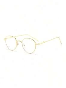 1pc New Fashion Women Metal Oval Frame Korean Style Star Decor Eyeglasses, Suitable For Daily Office Usage Clear Glasses Accessories Glasses Accessories For Women2026 - Bạc - Xem 8