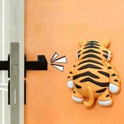2张卡通动物防撞贴纸，可爱卡通动物设计，适用于：家居门、手机、各种车辆及其他易碰撞区域