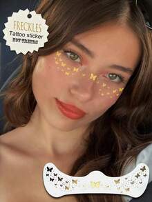 6pcs Shiny Freckle Holographic Stickers, Face Glitter Temporary Tattoos, Waterproof With Sparkling Star Pattern, Suitable For Parties And Music Festivals - Multicolor - View 10