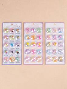 [2026 New] 3D Capsule Glitter Stickers, Transparent Capsule Shape, Cute Cartoon Style Design. Waterproof, Reusable, Repositionable, Self-Adhesive, Made Of High-Quality Resin Material. - Multiple Colors Available [Style/Packaging Random] - View 6