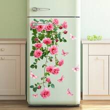 1pc Beautiful Rose Vine & Butterfly Decorative Sticker, Self-Adhesive Removable, Suitable For Bathroom, Living Room, Bedroom, Windows, Rental Home Decor - Rose Vines and Butterflies - View 8