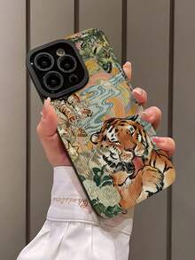 Capa protetora colorida com estampa de tigre nas bordas, resistente a quedas, compatível com iPhone 17 Pro/17 Air/17/17 Pro Max/16/11/16 Pro/16 Plus/16 Pro Max/16 E/15 Pro Max/13/14/12/XS/XR/7G/8 Plus, Galaxy S25/S25 Plus/S25 Ultra/A16/A36/A26/A56/A50/A12/A32/A52/A72/A51/A21S/A13/A14/S24/S24 Plus/S24 Ultra, S22/A52/A53/A54/A55/S23, 11/12 Pro/12/12X/13 Pro/14 Pro/15 Pro, 10/9/Note 9/12c/Note 11 Pro/Note 8 Pro - Multicolorido - Ver 2